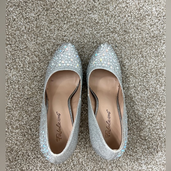 Silver fabulicious pleaser glitter shoes heels - Picture 3 of 10